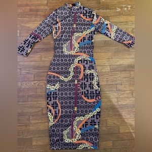 Printed Midi Bodycon Dress